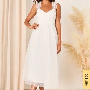 Lulus midi length white dress